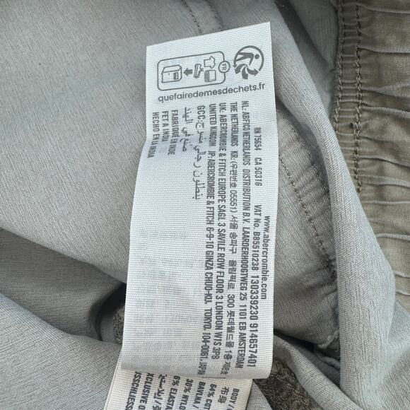 Abercrombie & Fitch Loose size SMALL khaki drawstring pants jogger pockets - Picture 12 of 12